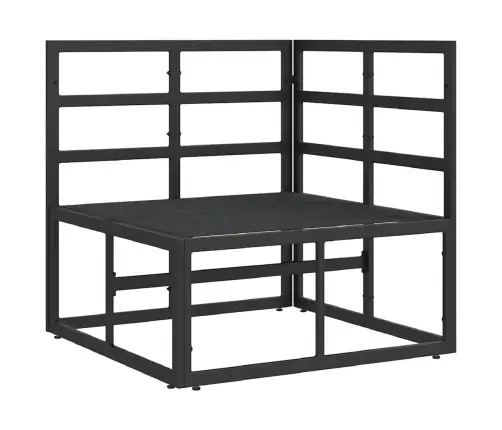 Lauko Baldai Su Pagalve Juoda 70 X 71.5 X 32 Cm Metalas