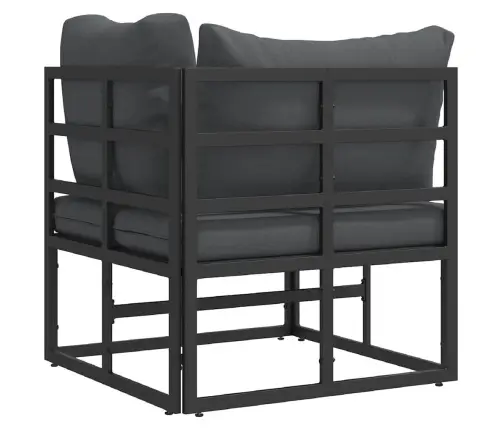 Lauko Baldai Su Pagalve Juoda 70 X 71.5 X 32 Cm Metalas