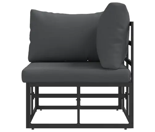 Lauko Baldai Su Pagalve Juoda 70 X 71.5 X 32 Cm Metalas