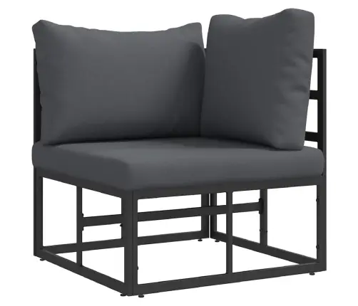 Lauko Baldai Su Pagalve Juoda 70 X 71.5 X 32 Cm Metalas