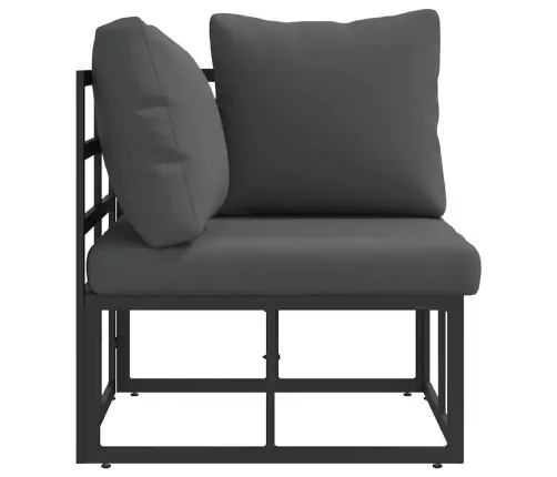 Lauko Baldai Su Pagalve Juoda 70 X 71.5 X 32 Cm Metalas