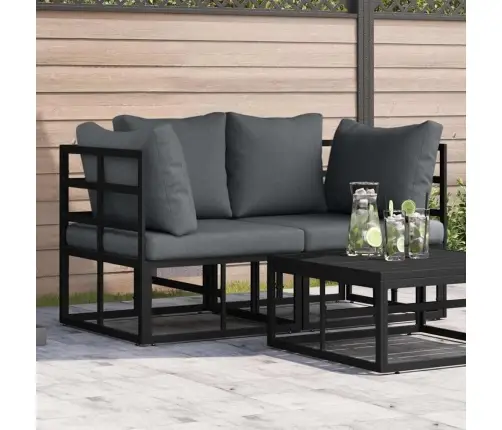 Āra Mēbeles Ar Spilvenu Ar Spilvenu 2 Pcs Melns Un Anthracite Vidaxl