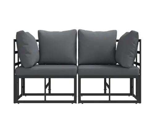 Āra Mēbeles Ar Spilvenu Ar Spilvenu 2 Pcs Melns Un Anthracite Vidaxl