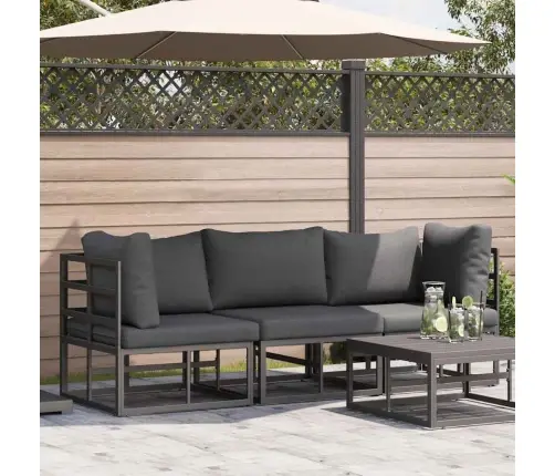 Āra Mēbeles Ar Spilvenu Ar Spilvenu 3 Pcs Melns Un Anthracite Vidaxl