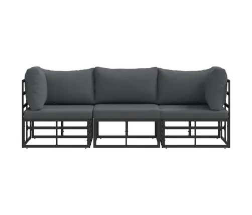 Āra Mēbeles Ar Spilvenu Ar Spilvenu 3 Pcs Melns Un Anthracite Vidaxl