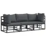 Āra Mēbeles Ar Spilvenu Ar Spilvenu 3 Pcs Melns Un Anthracite Vidaxl