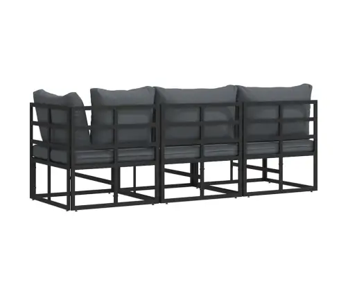 Āra Mēbeles Ar Spilvenu Ar Spilvenu 3 Pcs Melns Un Anthracite Vidaxl