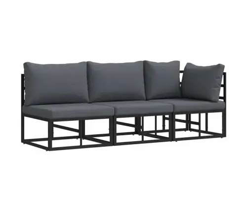 Āra Mēbeles Ar Spilvenu Ar Spilvenu 3 Pcs Melns Un Anthracite Vidaxl