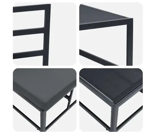 Āra Mēbeles Ar Spilvenu Ar Spilvenu 2 Pcs Melns Un Anthracite Vidaxl