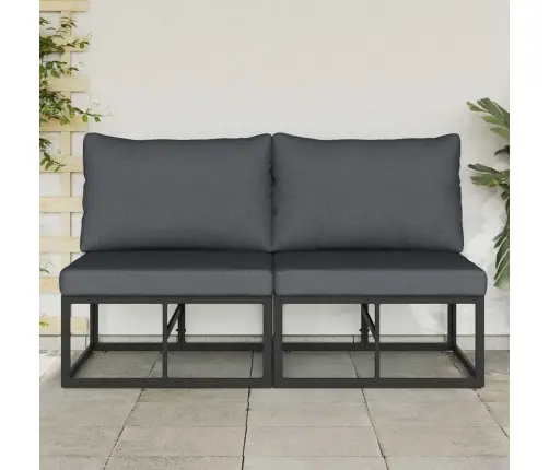 Āra Mēbeles Ar Spilvenu Ar Spilvenu 2 Pcs Melns Un Anthracite Vidaxl