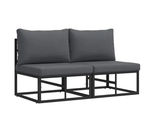 Āra Mēbeles Ar Spilvenu Ar Spilvenu 2 Pcs Melns Un Anthracite Vidaxl