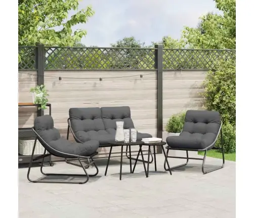 Aia Mööbel Padjaga 3 Pcs Must Pulbervärvitud Teras