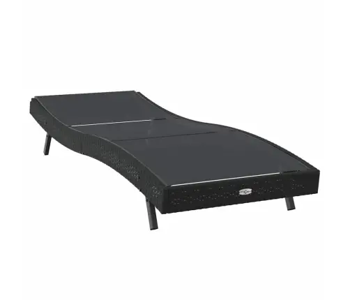 Saulesskrēslis Melnā Poliratanā Un Tekstilēnā Vidaxl