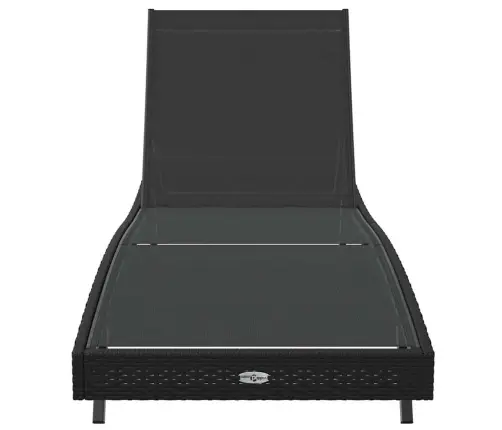 Saulesskrēslis Melnā Poliratanā Un Tekstilēnā Vidaxl