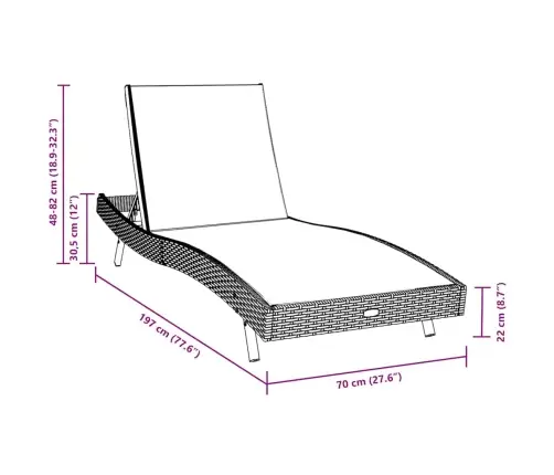 Saulesskrēslis Melnā Poliratanā Un Tekstilēnā Vidaxl