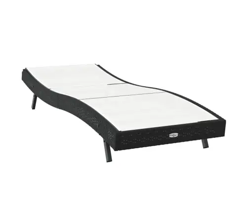 Saulės Gultas Juoda Ir Balta 197 X 70 X 82 Cm Poliratanas