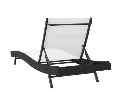 Saulės Gultas Juoda Ir Balta 197 X 70 X 82 Cm Poliratanas