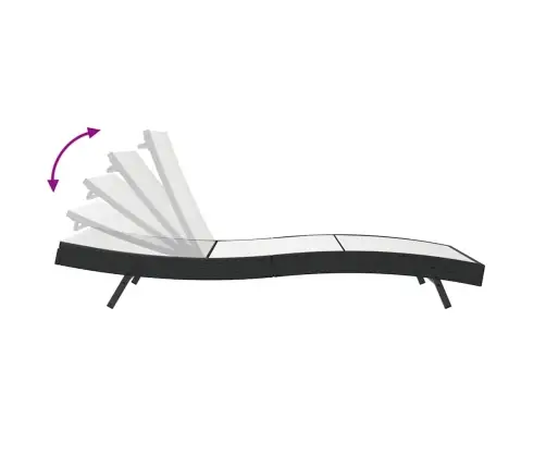 Saulės Gultas Juoda Ir Balta 197 X 70 X 82 Cm Poliratanas