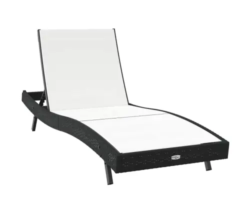 Saulės Gultas Juoda Ir Balta 197 X 70 X 82 Cm Poliratanas