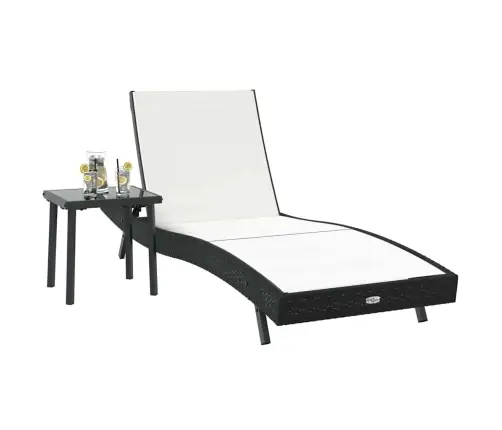 Sauļošanās Krēsls Ar Spilvenu -Persona 2 Pcs Melna 40 X 40 X 40.5 Cm Vidaxl