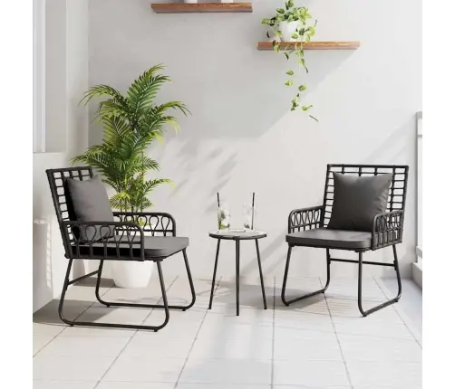 Dārza Ēdamgalds 3 Pcs Melns, Antracīts 35 X 35 X 45 Cm Vidaxl