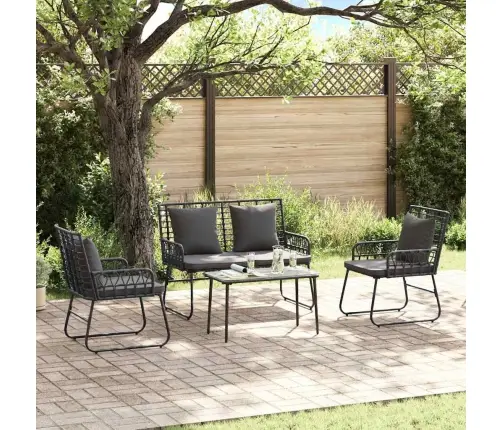 Sodo Valgomojo Komplektas 3 Pcs Juoda Ir Antracitas