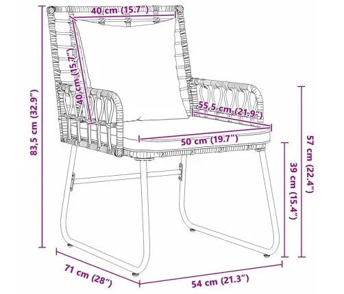 Dārza Ēdamgalds 3 Pcs Melns, Antracīts 113 X 69 X 83 Cm Vidaxl