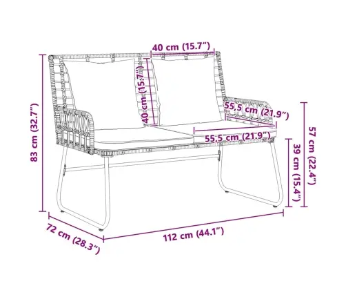 Dārza Ēdamgalds 3 Pcs Melns, Antracīts 113 X 69 X 83 Cm Vidaxl