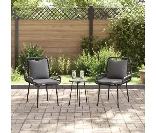 Dārza Ēdamgalds 3 Pcs Melns, Antracīts 35 X 35 X 45 Cm Vidaxl