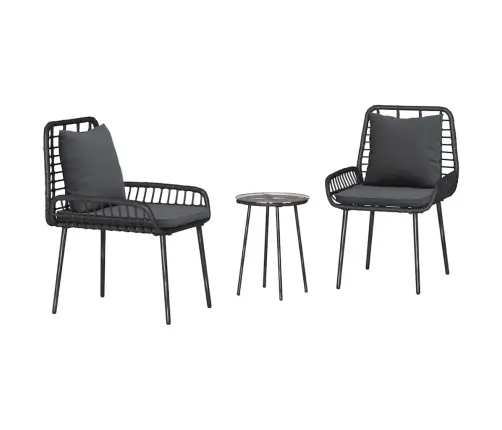 Dārza Ēdamgalds 3 Pcs Melns, Antracīts 35 X 35 X 45 Cm Vidaxl