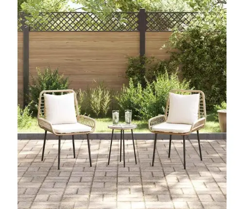 Dārza Ēdamgalds 3 Pcs Brūns, Melns, Krēmveida 35 X 35 X 45 Cm Vidaxl