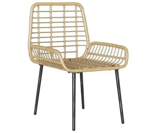 Dārza Ēdamgalds 3 Pcs Brūns, Melns, Krēmveida 35 X 35 X 45 Cm Vidaxl