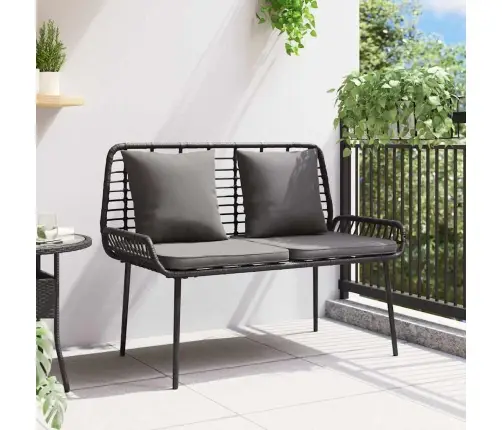 Dārza Sols Ar Spilvenu Melns, Antracīts 109 X 63 X 83 Cm Vidaxl