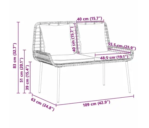 Dārza Ēdamgalds 3 Pcs Melns, Antracīts 109 X 63 X 83 Cm Vidaxl