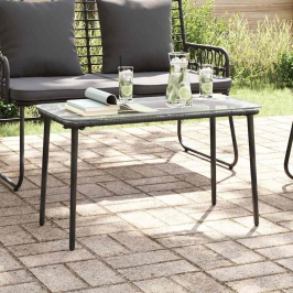 Dārza Galds Melna 80 X 40 X 45.5 Cm Poliūtu Rotangpalma Vidaxl
