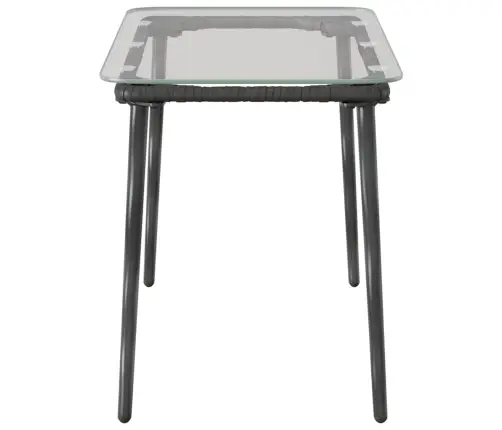 Dārza Galds Melna 80 X 40 X 45 Cm Poliūtu Rotangpalma Vidaxl