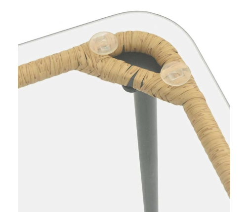 Sodo Stalas Natūrali 80 X 40 X 45.5 Cm Poli Ratanas