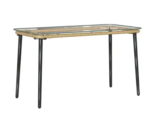 Dārza Galds Dabīgs 80 X 40 X 45 Cm Poliūtu Rotangpalma Vidaxl