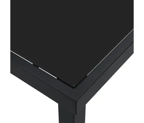 Sodo Stalas Juoda 80 X 80 X 73 Cm Tikmedžio Medienos Masyvas