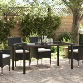 Sodo Stalas Juoda 160 X 80 X 73 Cm Tikmedžio Medienos Masyvas
