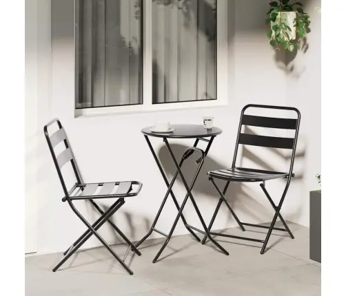 Sodo Bistro Rinkinys 3 Pcs Antracitas Plienas