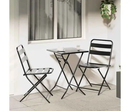 Sodo Bistro Rinkinys 3 Pcs Antracitas Plienas