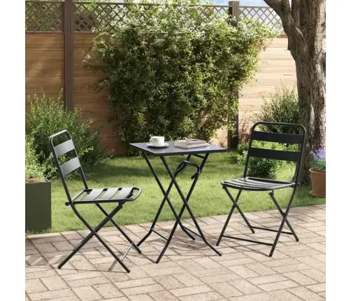 Sodo Bistro Rinkinys 3 Pcs Antracitas Plienas