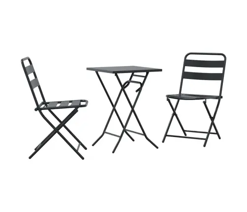 Sodo Bistro Rinkinys 3 Pcs Antracitas Plienas