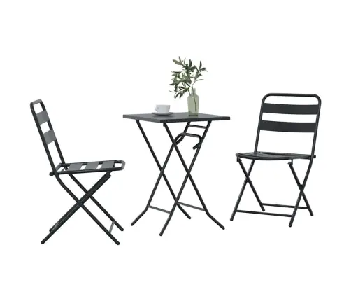 Sodo Bistro Rinkinys 3 Pcs Antracitas Plienas