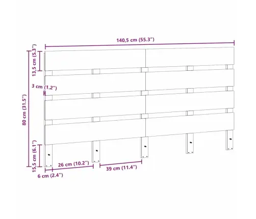 Galvas Virsma, Vaska Brūna, 140 Cm, Masīvkoks, Priede Vidaxl