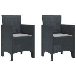Dārza Krēsls 2 Pcs Antracīts 53 X 49 X 85 Cm Pp Vidaxl