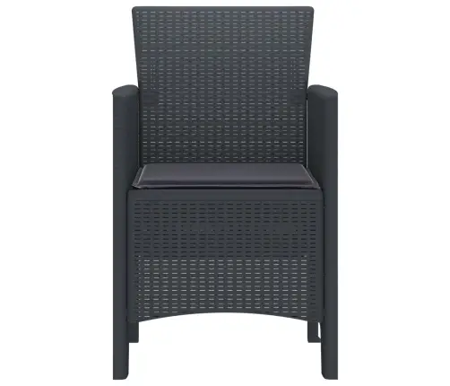 Dārza Krēsli Ar Spilveniem 2 Gabali Antracīts Poli Rattans Vidaxl