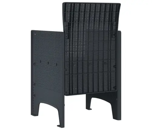 Dārza Krēsli Ar Spilveniem 2 Gb Antracīts Poligran Vidaxl