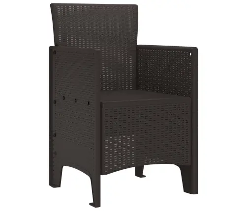 Sodo Kėdė Su Pagalve 2 Pcs Ruda 53 X 49 X 85 Cm Polipropilenas